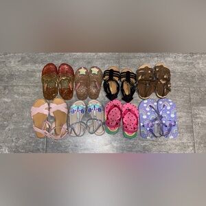 8 Pairs of Toddler Sandals Bundle (Sizes 6-8)